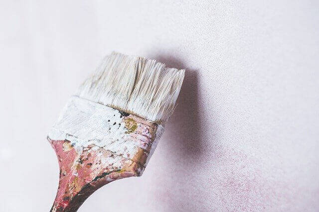 Paint brush on the wall